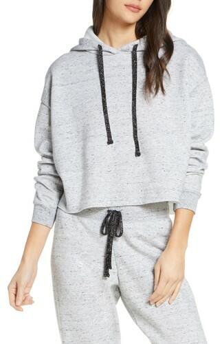 Women's Project Social T Speckled Cutoff Hoodie, Size Medium - Grey Project Social T