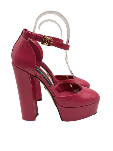 Women’s Dolce & Gabbana 145mm Pink patent-leather platform pumps Size 38.5 Dolce&Gabbana
