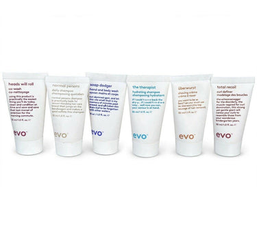 Lot 6 EVO Hair Care Travel Set Shampoo CoWash Curl Shave 30ml 1oz Ea EVO