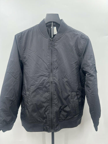 Thereabouts Jacket Boys Black Bomber Zip Up Ribbed Pockets Lightweight L 14/16 Thereabouts