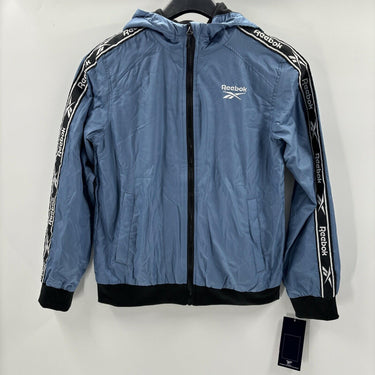 NWT Reebok Girls Full Zip Hooded Windbreaker, Hoops Blue Size L Reebok
