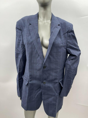 NWT Theory Chambers blazer in blue multi Kingston plaid wool, size 42R Theory