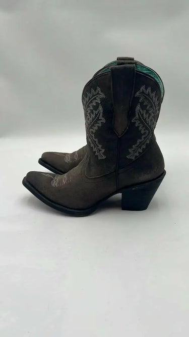 Women’s Corral Gray Leather Snip Toe Ankle Boots Size 7 Corral