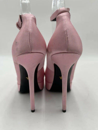 Versace Lycia satin platform pumps in pink Ankle Straps Size 38.5 Versace