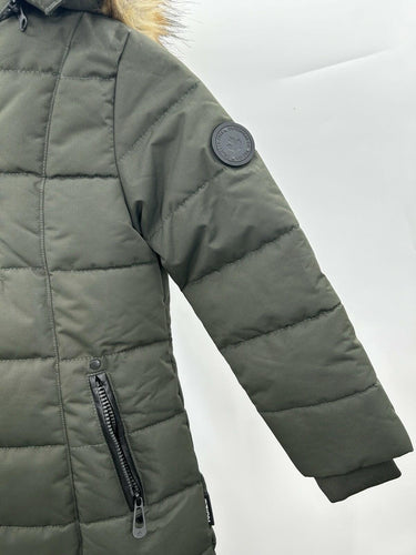 Noize Hannah-GO live green Woman’s Faux Fur Trim Puffer Parka XS NOIZE