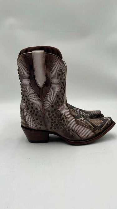 Corral Python Embroidery Leather Studded Snip Toe Fashion Booties Women’s 7M Corral Boots