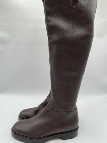 Valentino Garavani Bowrap buckled leather over-the-knee boots in a brown Size 39 Valentino