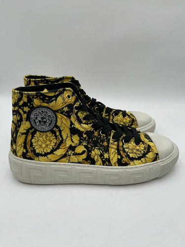 Men’s Versace Canvas High 'Barocco Print Black Gold' sneakers Size 43 Versace