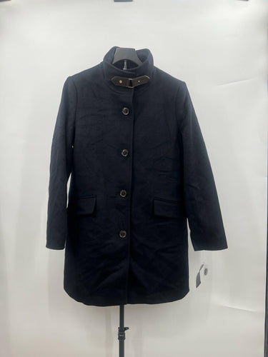 Lauren Ralph Lauren Coat Womens Navy Wool Blend Tab Front Buckle Military Pea 10 Lauren