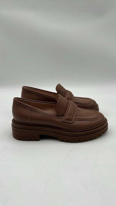 Women’s Gianvito Rossi Argo Brown leather loafers Size 37 GIANVITO ROSSI