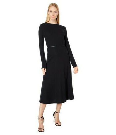 Vince Women's Long Sleeve TIE Waist Dress Black Size S Vince