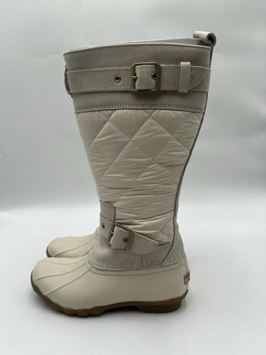 Sperry Saltwater Quilted Tall Duck Boots Ivory Size 5