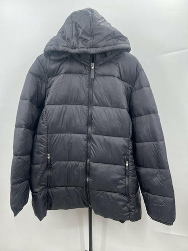 St Johns Bay Puffer Jacket Womens Black Hooded Zip Pockets NWT 2X St. John's Bay
