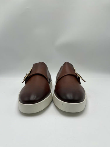 Santoni Men's Atlantis double monk strap sneakers Brown Leather Size 8