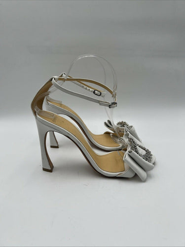 Women’s Alexandre Birman Maddie White leather sandal Heels Size 39.5 Alexandre Birman