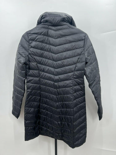32 Degrees Heat Jacket Womens Black Ultra Light Down Hooded Long Puffer Warm S