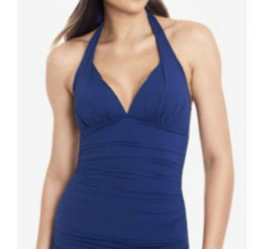 Lauren Ralph Lauren Beach Club Solid Molded Cup Halter Tankini Top - Sapphire 8 Ralph Lauren