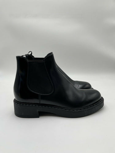 Women’s Prada brushed 45mm Black leather Chelsea boots Size 39.5 PRADA
