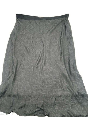Chelsea 28 Black Dot Print Satin Midi Skirt Elastic Waist XXL Chelsea28