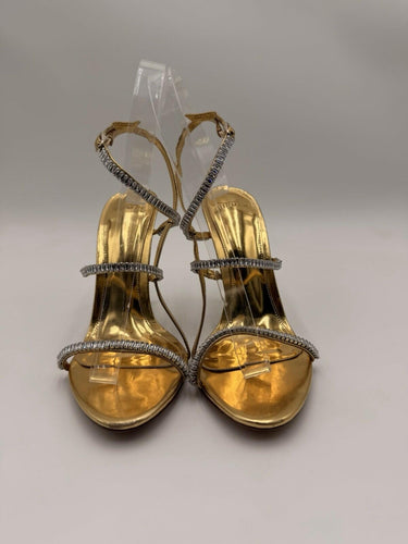 Alexandre Birman Nina Zircone sandals Gold Leather Size 38