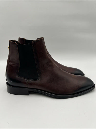 Cavalli Class by Roberto Cavalli Men's Leather Chelsea Boots in Brown Size 43 Roberto Cavalli