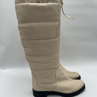 Alexandre Birman Clarita Puff waterproof nappa leather boots In Cream Size 35 Alexandre Birman