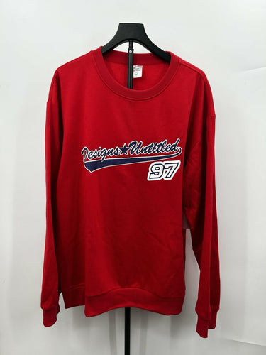 Designs Untitled Men pullover fleece Red Sweatshirt Size XXL Designs Untitled