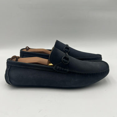 Men’s Saks Fifth Avenue Horsebit Skip On Blue Leather Loafers Size 9.5M Saks Fifth Avenue
