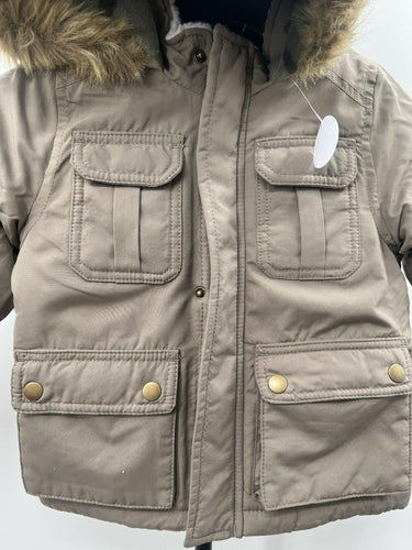 Carter’s Toddler Boys Hooded Winter Parka Jacket Brown Faux Fur Trim Coat 3T Carter's