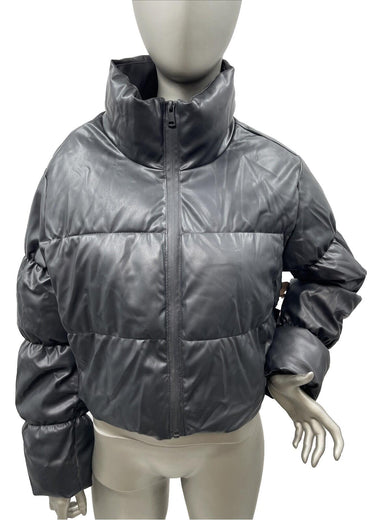 NWT Women’s CI Sono Faux Leather Full Zip Long Sleeve Jacket Color Black Size M CI SONO