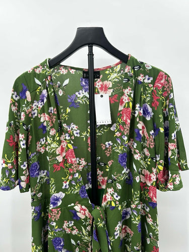 B Collection by Bobeau Green Floral Orna wrap Woman’s dress Size S