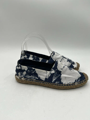 Saint Laurent Hibiscus print espadrilles in blue and white canvas Size 36 Saint Laurent