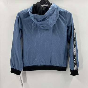 NWT Reebok Girls Full Zip Hooded Windbreaker, Hoops Blue Size L Reebok