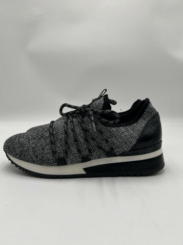 Urban Sport by J Slides Women's Mara Athletic Sneakers Pewter Metallic Knit Sz 8