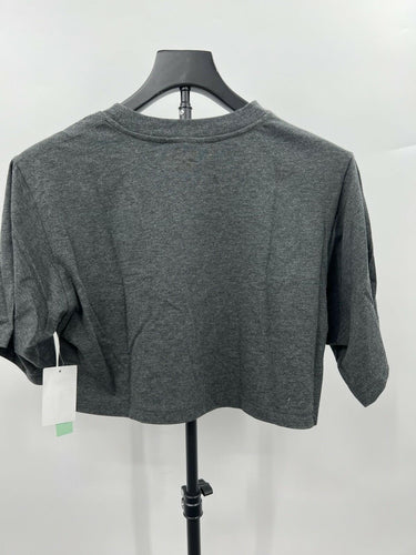 Abound Crop Top Grey Evil Eye Heart Boxy Cropped Graphic Tee Shirt XS Abound