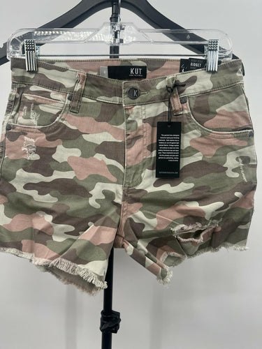 KUT From The Kloth Shorts High Rise Gidget Camo Distressed Denim 4 KUT from the Kloth