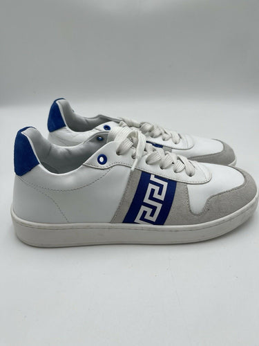 Women’s Versace La Greca leather low-top sneakers in white Size 39.5 Versace