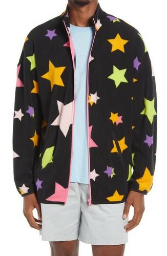 BP. Fleece Zip Jacket in Black Multi Shooting Stars at Size X-Small BP. BE PROUD