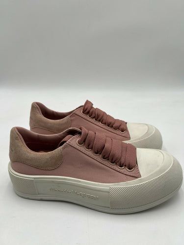 Alexander McQueen Women's Deck Lace-Up Plimsolls in the Magnolia pink Size 35.5 Alexander McQueen