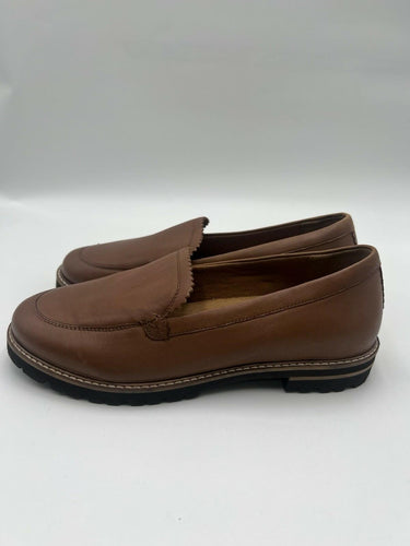 Trotters T2359 Brown Leather Lug Loafers Size 8