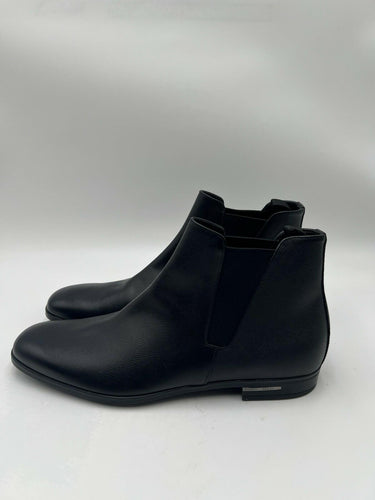 Men’s PRADA Saffiano Black Leather Chelsea Boots Size 9UK Prada