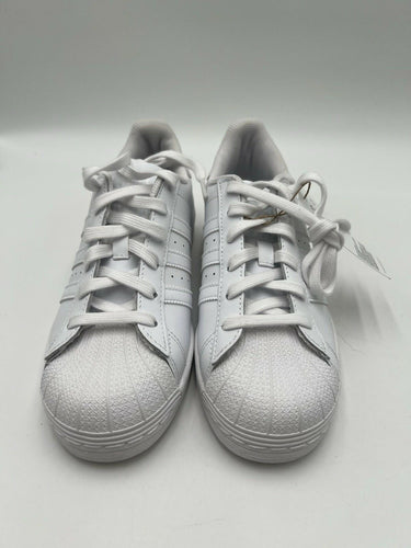 Adidas Superstar J White Leather Shell Toe Sneakers EF5399 Size 6