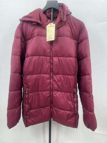 St Johns Bay Jacket Womens Burgundy Puffer Hooded Warm Winter Coat 264-0485 2X St. John's Bay