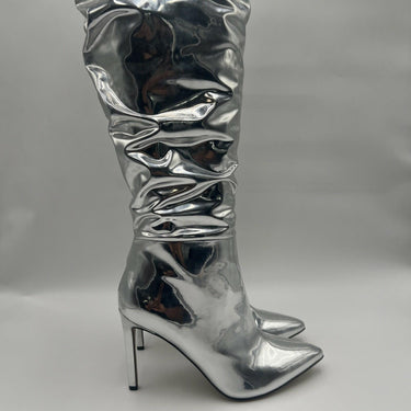 INC Iyonna Women’s Slouchy Over-The-Knee Boots Silver Size 10M INC