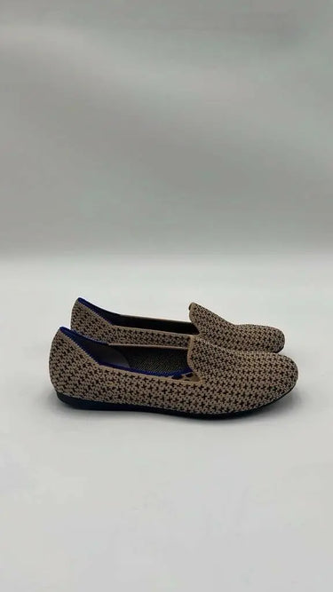 Women’s Rothy's The Loafer Gold Houndstooth Slip On Flats Size 5 Rothy's