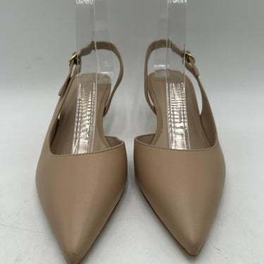 Women’s Stuart Weitzman Dancer 50 kitten-heel Beige Leather slingback pump 6.5B Stuart Weitzman