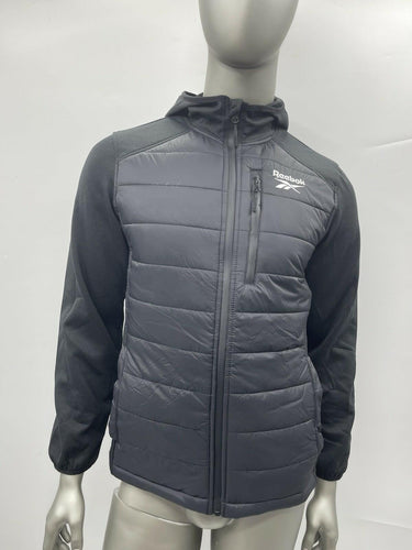 NWOT Men’s Reebok Full Zip Long Sleeve Puffer Jacket Color Black Size S Reebok