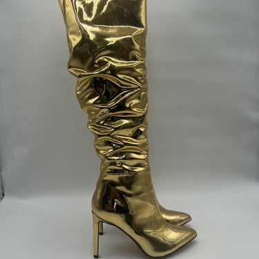 INC Women’s IYONNA Tall Over-The-Knee Boots Gold Size 6M INC International Concepts
