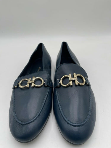 Women's FERRAGAMO Galie embellished leather loafers Color Blue Size 10C