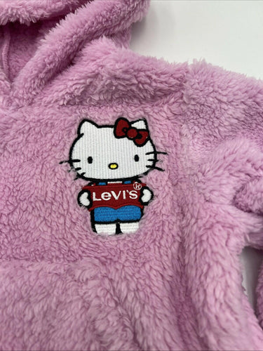 NWT LEVI’S X HELLO KITTY FAUX SHEARLING HOODIE Girl Pink 2T Levi's